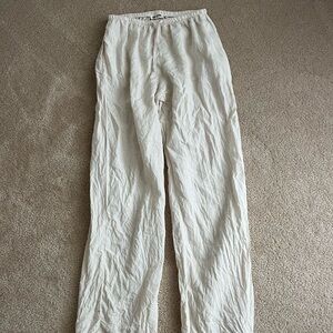 Djerf Avenue Off-White Linen Pants